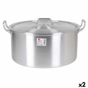 Kastrull med lock Aluminium 49 x 41 x 24 cm (2 antal)