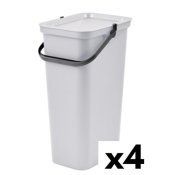 Avfallsbehllare tervinning Tontarelli Moda Vit 38 L (4 antal)