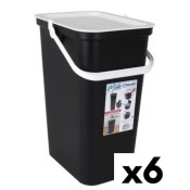 Avfallsbehllare tervinning Tontarelli Moda Vit Svart 24 L (6 a