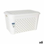 Tvttkorg Tontarelli Arianna Med lock Vit 58 x 39 x 32 cm (6 ant