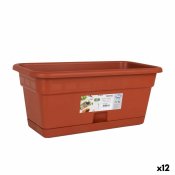 Blomlda med bottenplatta Dem Squares Rektangulr Brun 40 x 20 c