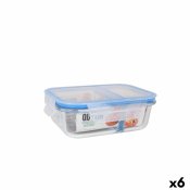 Hermetisk matlda Quttin 2 Fack Rektangulr 580 ml (6 antal)