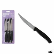 Set med kttknivar Quttin Svart Silvrig 11 cm 6 Delar (12 antal)