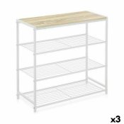 Bokhylla Confortime Vit Tr Metall 60 x 30 x 63,5 cm (3 antal)