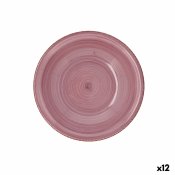 Djup tallrik Quid Vita Peoni Keramik Rosa  21,5 cm (12 antal)