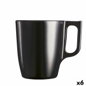 Mugg Luminarc Flashy Svart 250 ml Glas (6 antal)