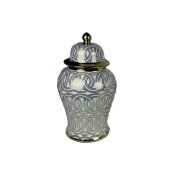 Keramikskl DKD Home Decor Porslin Gyllene Vit Orientalisk (22 x