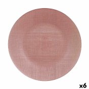 Platt skl Vivalto Rosa Glas 32,5 x 2 x 32,5 cm (6 antal)