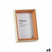 Fotoram Glas Brun Vit Tr MDF (12 x 17 x 3 cm) (6 antal)