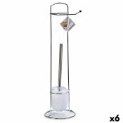 Toalettpappershllare med toalettborste Berilo W2930A Vit Silvri