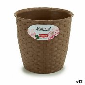 Kruka Stefanplast Brun Plast 14 x 13 x 14 cm (12 antal)