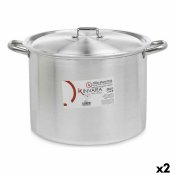 Gryta med lock Kinvara 100041 Silvrig Aluminium  36 cm (2 antal