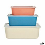 Set med stapelbara frvaringsldor Bambu Melamin (6 antal)