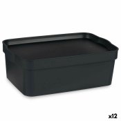 Frvaringslda med lock Kipit TP593-1 Antracitgr Plast 6 L 21 x