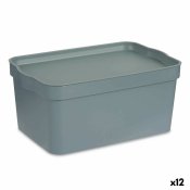 Frvaringslda med lock Kipit TP594-2 Gr Plast 7,5 L 21 x 14,2