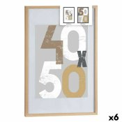 Fotoram 52,5 x 2,5 x 72,5 cm Naturell Plast Tr MDF (6 antal)