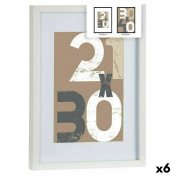 Fotoram fr upphngning Vit Glas Tr MDF 32,5 x 2,5 x 42,5 cm (6