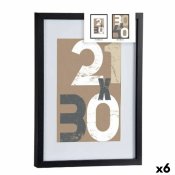 Fotoram fr upphngning Svart Glas Tr MDF 32,5 x 2,5 x 42,5 cm