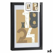 Fotoram 24 x 2,5 x 32,5 cm Svart Glas Tr MDF (6 antal)