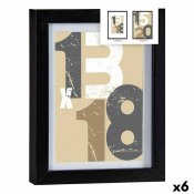 Fotoram 18 x 23 x 2,5 cm Svart Glas Tr MDF (6 antal)