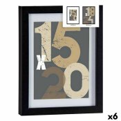 Fotoram 20,5 x 2,5 x 26,5 cm Svart Glas Tr MDF (6 antal)