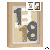 Fotoram 18 x 23 x 2,5 cm Naturell Glas Tr MDF (6 antal)