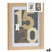 Fotoram fr upphngning Naturell Glas Tr MDF 20,5 x 2,5 x 26,5