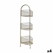 Bokhylla Gyllene Metall 21,2 x 97 x 28,5 cm (4 antal)