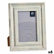 Fotoram 16,2 x 2 x 21 cm Glas Silvrig Tr Brun Plast (6 antal)