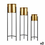 Set med planteringskrl Svart Gyllene Metall (2 antal)