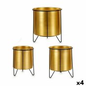 Set med planteringskrl Svart Gyllene Metall (4 antal)