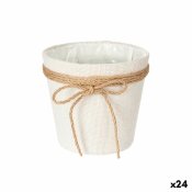 Kruka Ibergarden Vit Brun Tyg Lasso 16 x 15 x 16 cm 16 x 15 x 17