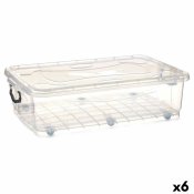 Frvaringslda med hjul Transparent Plast 40 L 46,5 x 20 x 72,2