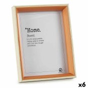 Fotoram 17 x 22 x 3 cm Glas Brun Vit Tr MDF (6 antal)