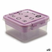 Smyckeskrin Purpur Transparent Plast 24,5 x 11,5 x 26 cm (12 ant