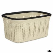 Tvttkorg Kipit Svart Krm Plast 36 L 36 x 25,5 x 52,5 cm (12 an