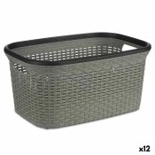 Tvttkorg Kipit Svart Gr Plast 36 L 36 x 25,5 x 53 cm (12 antal