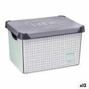 Frvaringslda med lock Kipit Home Gr Plast Grafpapper 22 L 29