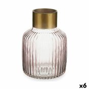 Vas Rnder Rosa Gyllene Glas 14,5 x 22 x 14,5 cm (6 antal)