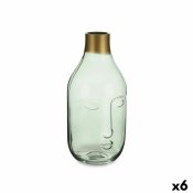 Vas Ansikte Grn Glas 11 x 24,5 x 12 cm (6 antal)