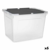 Frvaringslda med lock Kipit 87953 Transparent Antracitgr Plas