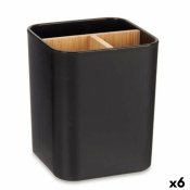 Tandborsthllare Berilo B9041-BLACK Svart Bambu polypropen 9 x 1