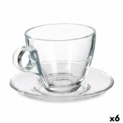 Kopp med assiett Transparent Glas 170 ml (6 antal)