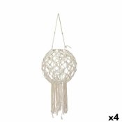 Ljusstakar Makram Vit Bomull 25 x 27 x 25 cm (4 antal)