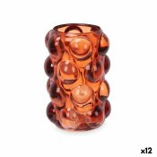 Ljusstakar Mikro-prlor Orange Glas 8,4 x 12,5 x 8,4 cm (12 anta