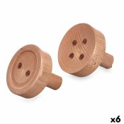 Kldhngare Brun Tr Knappar Set 2 Delar (6 antal)