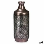 Vas Silvrig Metall 16 x 42 x 16 cm (4 antal) Med relief