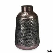 Vas Silvrig Metall 22,5 x 39,5 x 22,5 cm (4 antal) Med relief