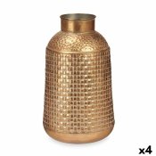 Vas Gyllene Metall 22,5 x 39,5 x 22,5 cm (4 antal) Med relief