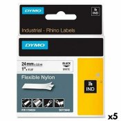 Laminerat Band till Etikettskrivare Dymo Rhino Svart Vit (5 anta